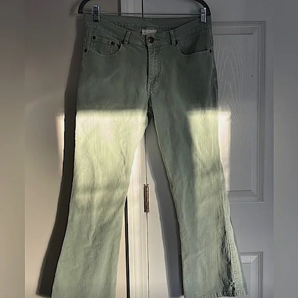 VTG Soft Surroundings Sage Green Corduroy Flared Pants: Size MP - Picture 1 of 3